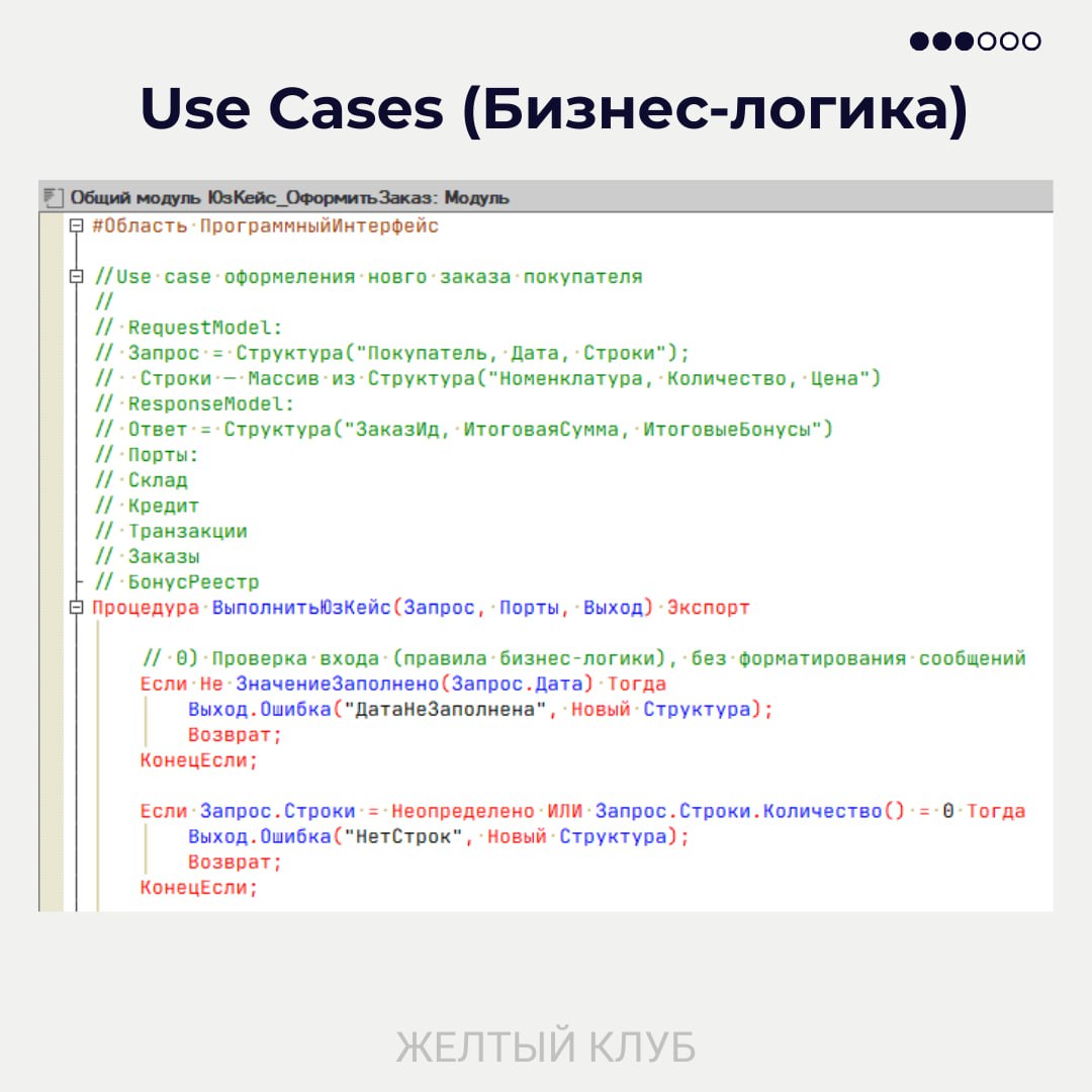 Use Cases - интерфейс и порты