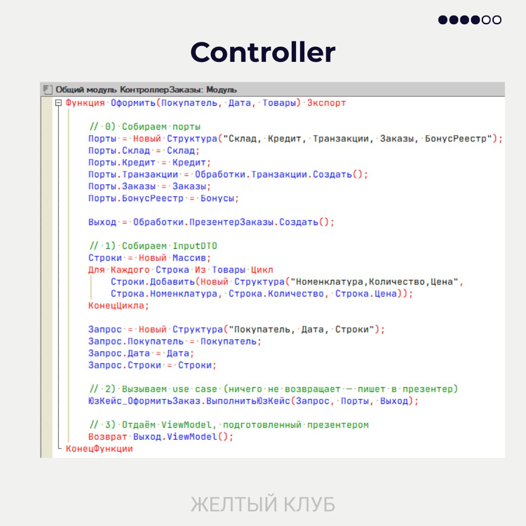 Controller - сборка портов и вызов UC